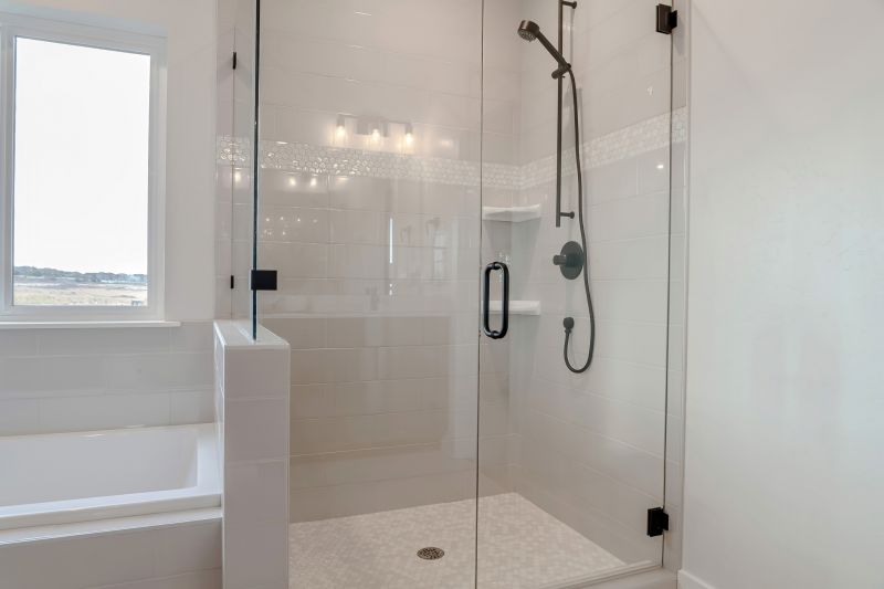 Finished Shower with Glass Enclosure